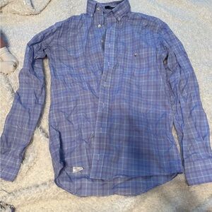 Classic Blue Plaid Long-Sleeve Button-Down Shirt